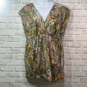 Grace Elements Sleeveless Multicolored Blouse Extra Large